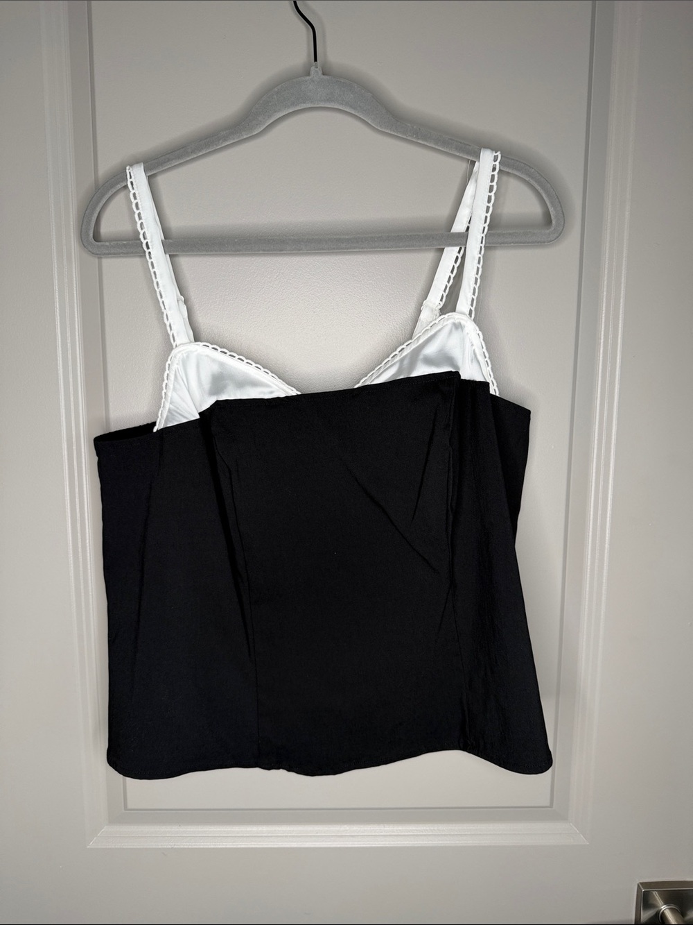 torrid Black Bustier Camisole with White Straps and Bust Accents